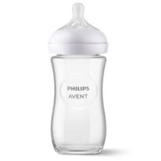 Avent Natural Response Bottle glass 240ml, flow 3 teat, 1 piece