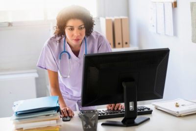 Healthcare provider using a computer