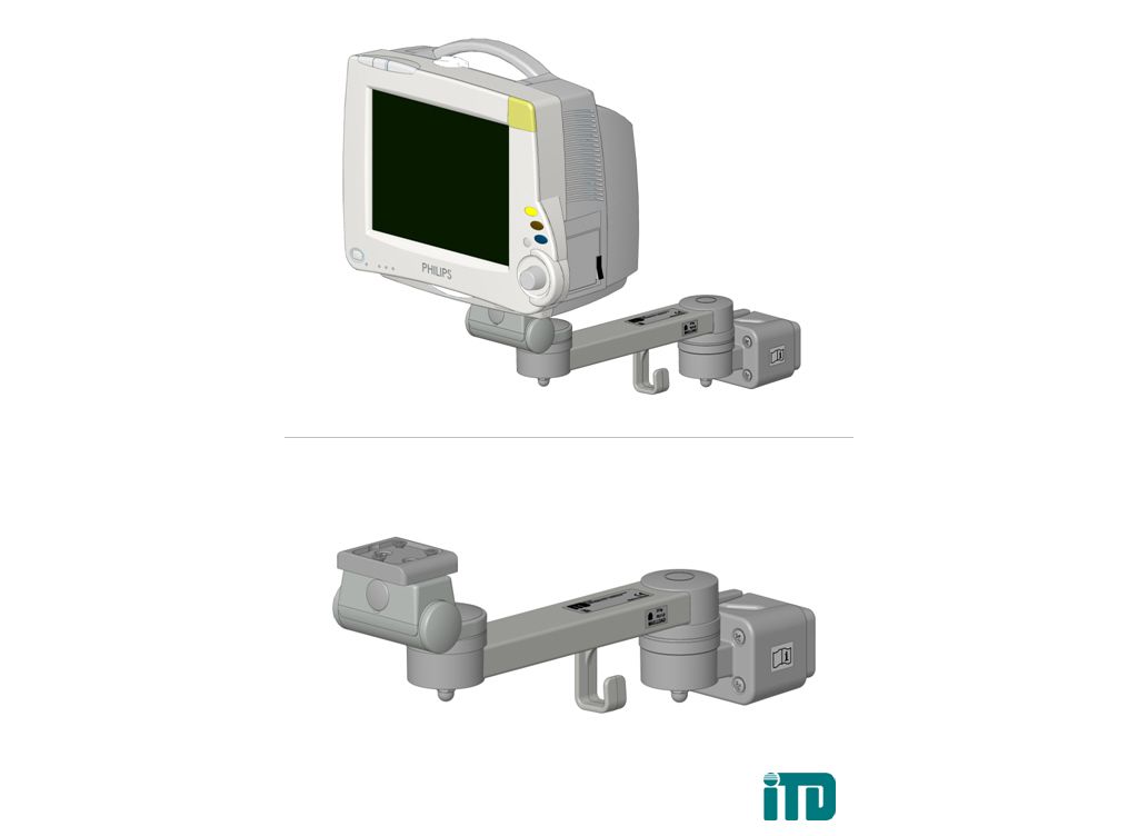 Single support arm on support bar D 25-42mm: Mounting kit