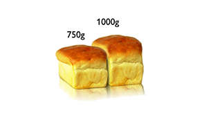 Puede hornear 2 tamaños de piezas de pan de hasta un máximo de 1 kg
