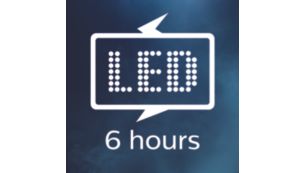 Up to 6 hours of powerful LED light
