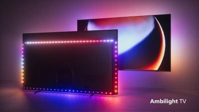 Prikausto dar labiau. 4-ių pusių „Ambilight“.
