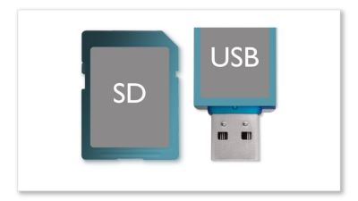 Alloggiamenti per funzionalità USB diretta e per schede SD per riproduzione di musica MP3/WMA