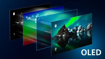 Helder OLED-scherm. Levensecht beeld bij elk omgevingslicht