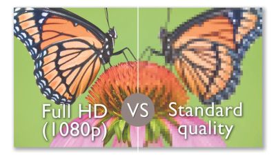 以 Full HD 高畫質影片重溫美好時刻，再小的細節都能清晰呈現