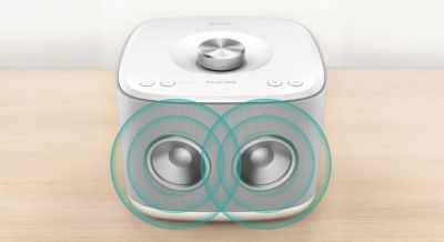 2 x 2.5" drivers with bass port for room-filling sound