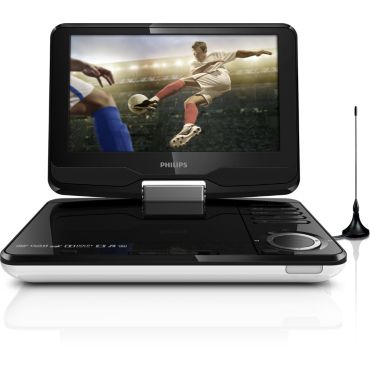 DVD portátil e televisor