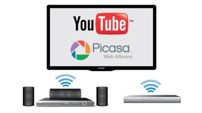 Aceda facilmente aos seus vídeos YouTube e fotografias Picasa favoritos