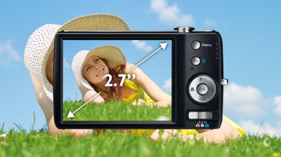 6.85cm (2.7") color LCD screen to enjoy good picture & video