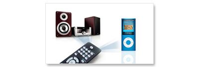 All-in-one remote control for your system and iPod/iPhone
