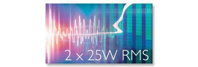 2 x 25 W RMS total output power