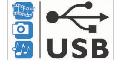 Enjoy video,photo &music playback via USB