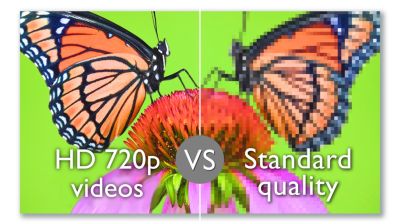 Relive memories in great detail with 720p HD videos