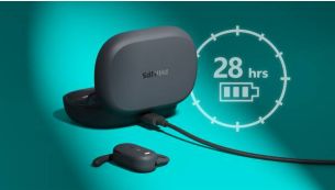 Up to 36 hours play time with charging case 