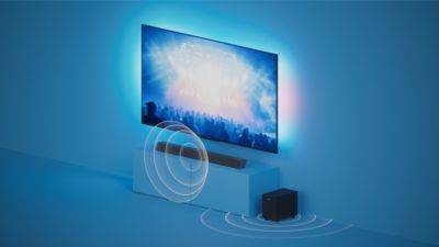 2.1 Kanäle. Kabelloser Subwoofer für tiefe Bässe