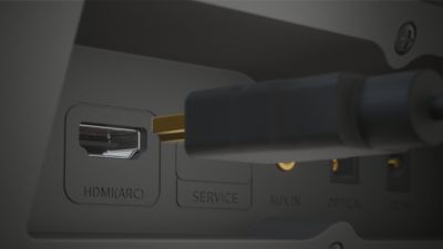 HDMI ARC. Steuern Sie die Soundbar ganz einfach mit der Fernbedienung Ihres Fernsehers