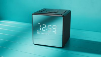 Stort display med spejlfinish og store urtal
