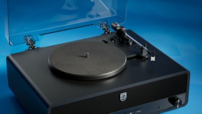 Tourne-disque à entraînement par courroie à 3 vitesses. Lit tous vos disques