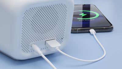Port USB pour charger un téléphone