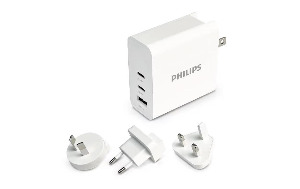 Настенное зарядное устройство, 2 разъема USB-C и 1 разъем USB-A