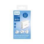 Vægoplader med 2 USB-C- og USB-A-porte
