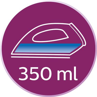 Très grand réservoir d'eau de 350 ml pour un remplissage moins fréquent