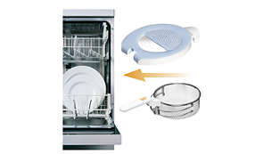 The frying basket and detachable lid are dishwashable