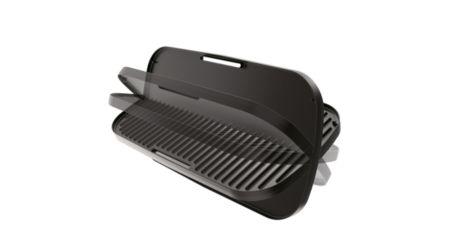 Duo plate to choose smooth or ribbed grilling