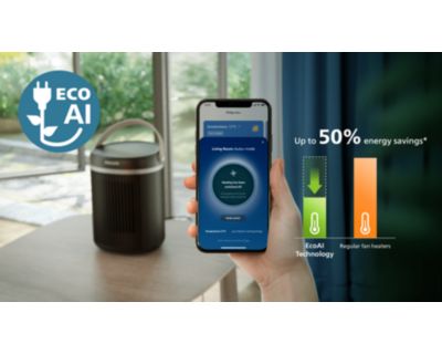 „EcoAI“ sutaupo iki 50 % daugiau energijos nei ventiliatoriniai šildytuvai (1)