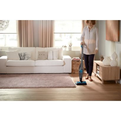 Siurbimas ir valymas šluoste vienu metu