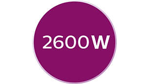 A 2600 W teljesítmény gyors felmelegedést és kiváló hatékonyságot biztosít