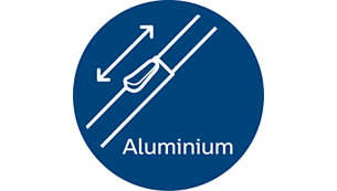 Bekväm städning tack vare det lätta aluminiumröret
