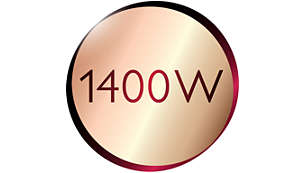 Потужність 1400 Вт забезпечує тривалий вихід пари під високим тиском.