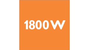 Motor van 1800 watt genereert een maximale zuigkracht van 340 watt