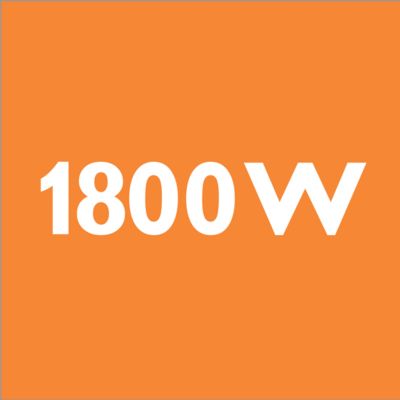 El motor de 1800 W genera un máximo de potencia de aspiración de 340 W
