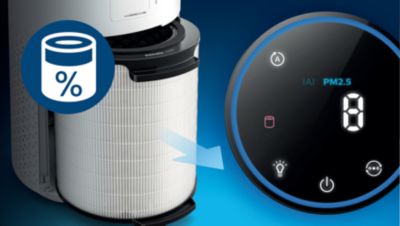 Sekojiet viedā filtra stāvokļa indikatoram savā ierīcē