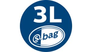 s-bag объемом 3 литра для продолжительного сбора пыли