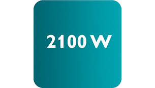 Potência de até 2100 W ativando a saída constante de vapor intenso