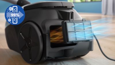 Sistem filtracije HEPA zajame 99,9 %* delcev