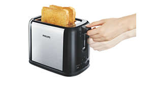 Wysoki podnośnik pieczywa pozwala bezpiecznie wyjmować małe kromki chleba
