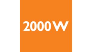 2000 W motor, der genererer max. 350 W sugestyrke