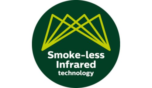 Advanced infrared heat technology for up to 80% less smoke