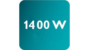 Výkon až 1400 W umožňuje súvislý a silný výstup pary