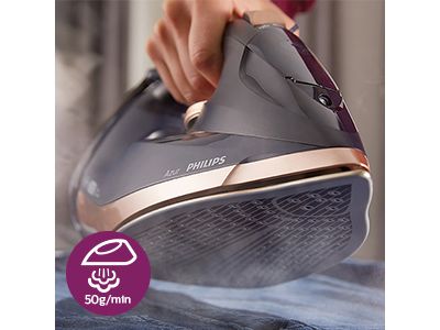 Garų srautas iki 55 g/min., kad greičiau išlygintumėte raukšles