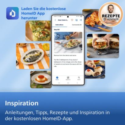 Megabasket. Mega Möglichkeiten: Steam. Airfry. SteamFry.