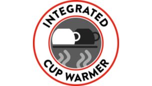 Efficiënte kopverwarmer voor een hete espresso