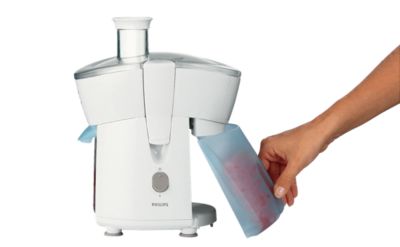 Prepare jugos sin interrupciones con el depósito de pulpa desmontable de 500 ml