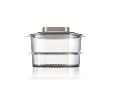 Duas cestas para cozinhar a vapor vários ingredientes de uma só vez