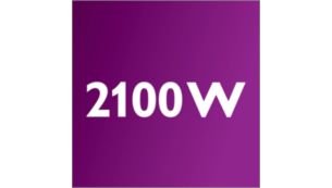 Motor van 2100 watt genereert max. zuigkracht van 425 W