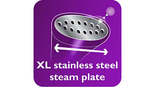 Placa de vapor XL em aço inoxidável para resultados mais rápidos